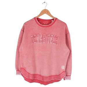 Texas Tech University Red Raiders Fleece Sweatshirt Pullover Pink Womens Medium